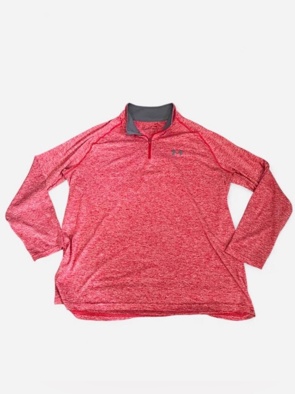 Under Armour Men's Red Heather Quarter Zip Performance Pullover
